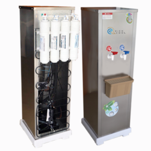 เครื่องทำน้ำร้อน น้ำเย็น แบบต่อท่อ สแตนเลส พร้อมเครื่องกรองน้ำ รุ่น SPP-STH-4L