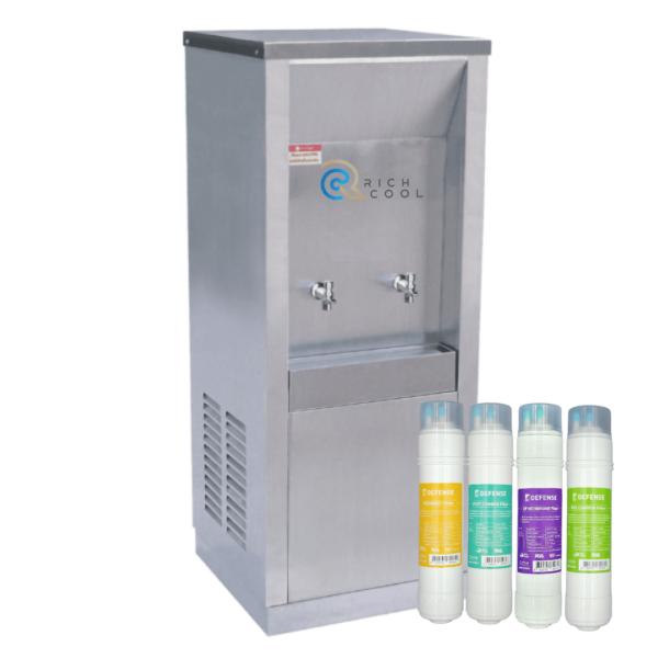 เครื่องทำน้ำเย็น 2 ก๊อก พร้อมเครื่องกรองน้ำ 4 ขั้นตอน UF รุ่น SPP-2PFI