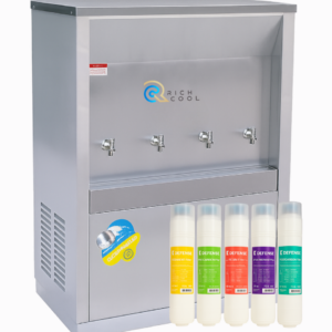 เครื่องทำน้ำเย็น 4 ก๊อก พร้อมเครื่องกรองน้ำ 5 ขั้นตอน UF รุ่น SPP-4PFI